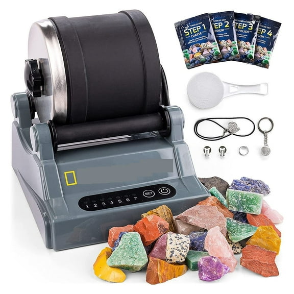 Electric Gem Polisher Machine Grinder Set Physical Science Experiment DIY Stone Polishing Machine Test Toy For Ad