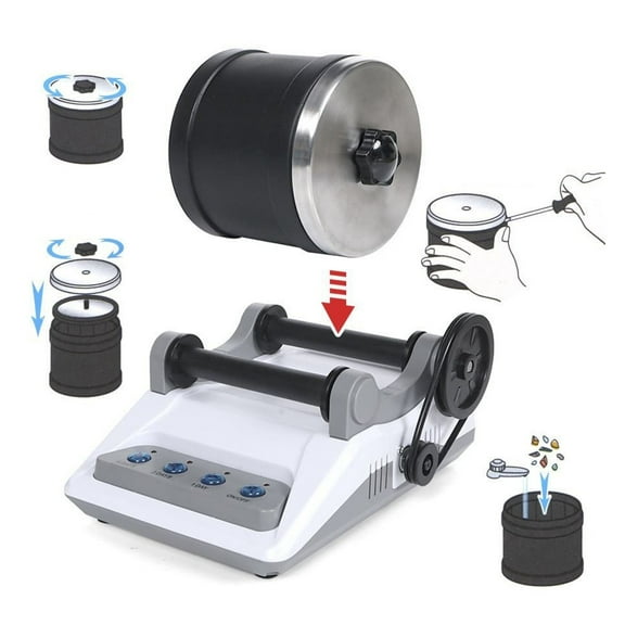 Electric Gem Polishing Machine Rock Tumbler Polisher Kit DIY Electric Rock Tumbler Toy With Rough Gemstone Polishing Grit ,Motion Detection
