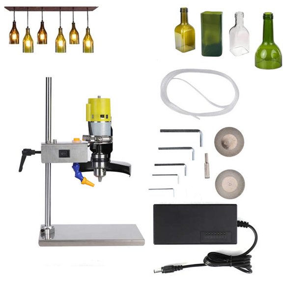 Electric Glass Bottle Cutter, DIY Cutting Kit With Accessories For Round And Square Bottles - 6000 RPM, Efficient And Easy To Use Glass Cutting Machine