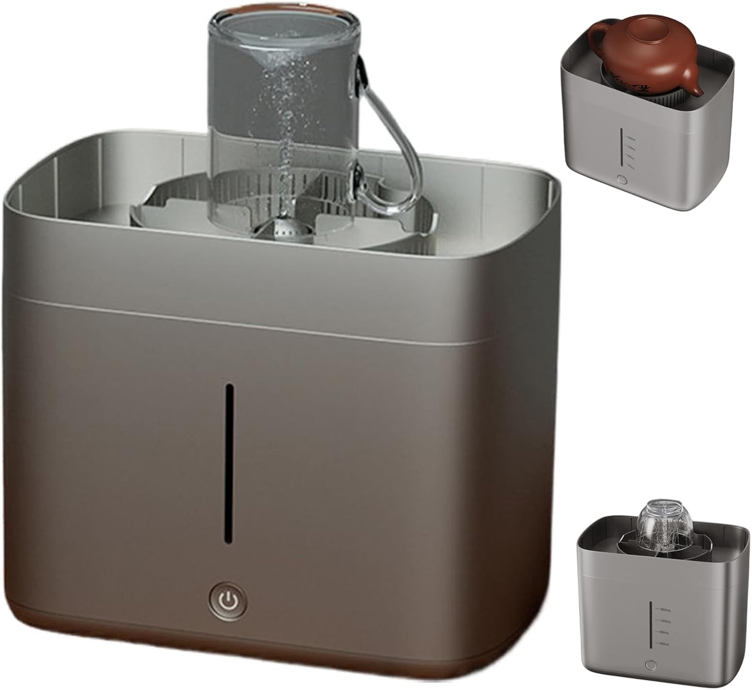 Electric Glass Rinser Tea Cup Washer, Desktop Automatic Cup Washing Machine with 1.6L Water Tank, High Pressure Jets for 3-10cm Diameter Cups, Portable Bottle Washer for Home(gray)Q