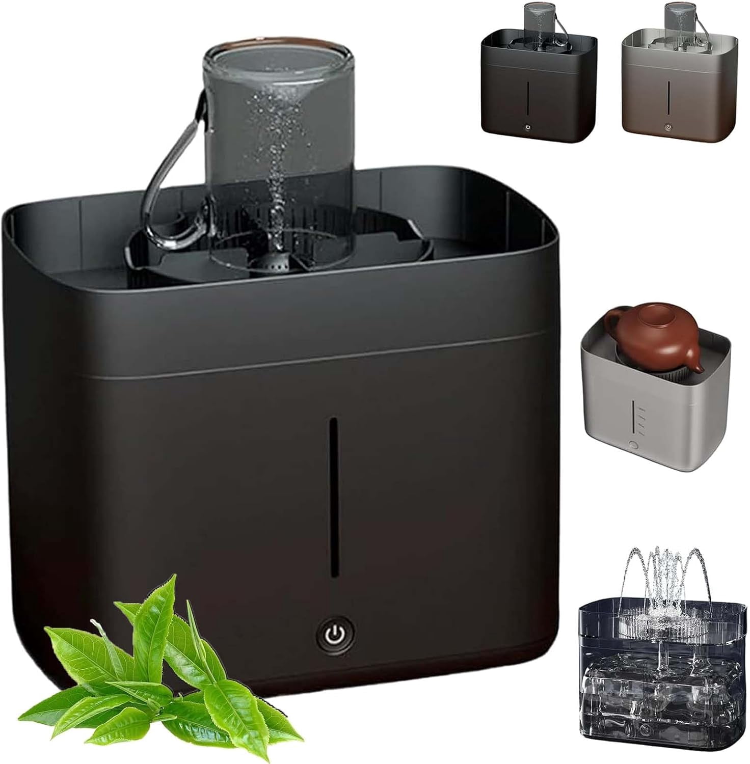 Electric Glass Rinser Tea Cup Washer, Desktop Automatic Cup Washing Machine with 1.6L Water Tank, High Pressure Jets Glass Rinser for 3-10cm Diameter Cups for Water Bottle & Coffee Cups (Black)