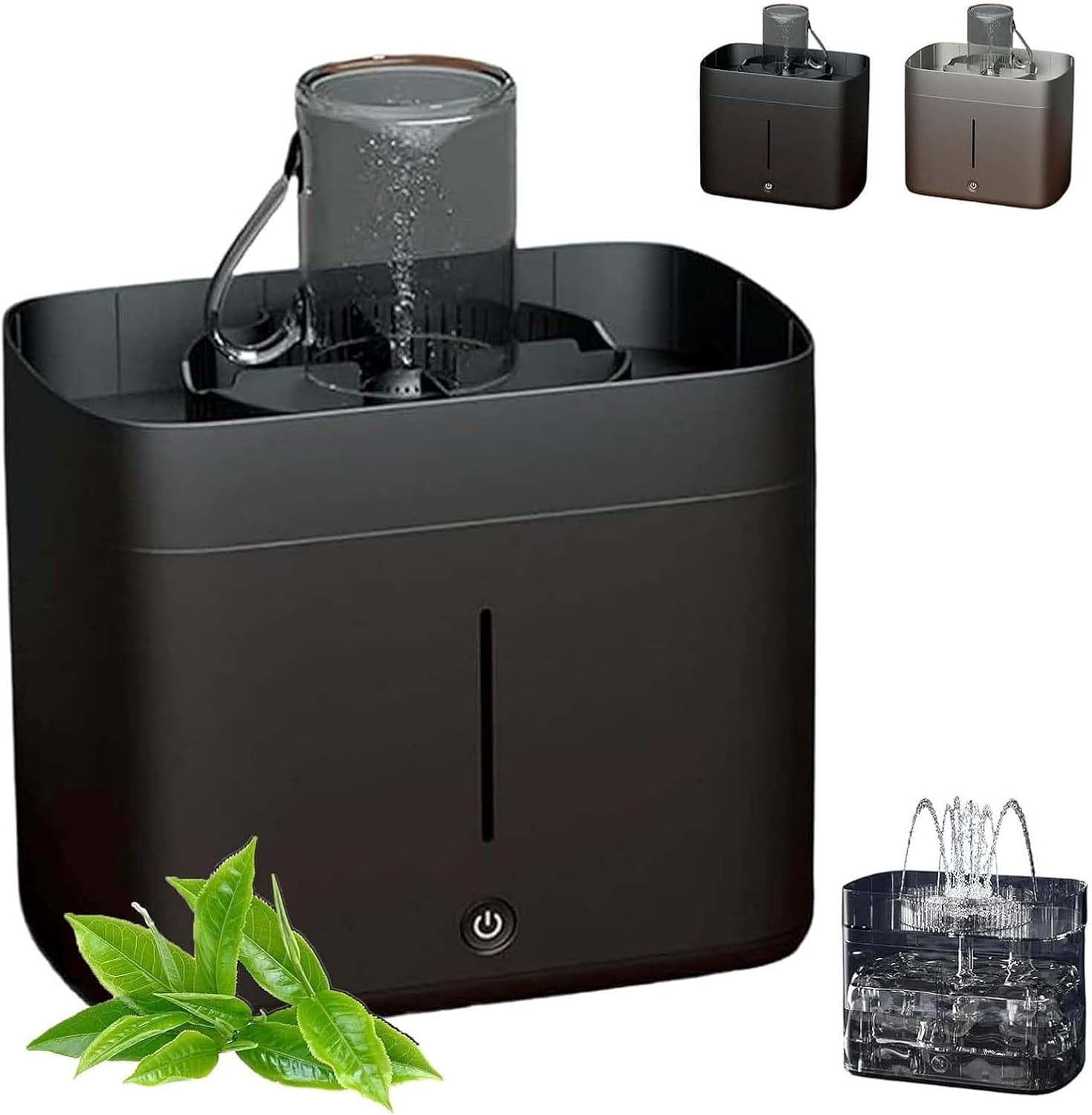 Electric Glass Rinser Tea Cup Washer, Desktop Automatic Cup Washing Machine with 1.6L Water Tank, High Pressure Jets Glass Rinser for 3-10cm Diameter Water Bottle & Coffee Cups (Black)