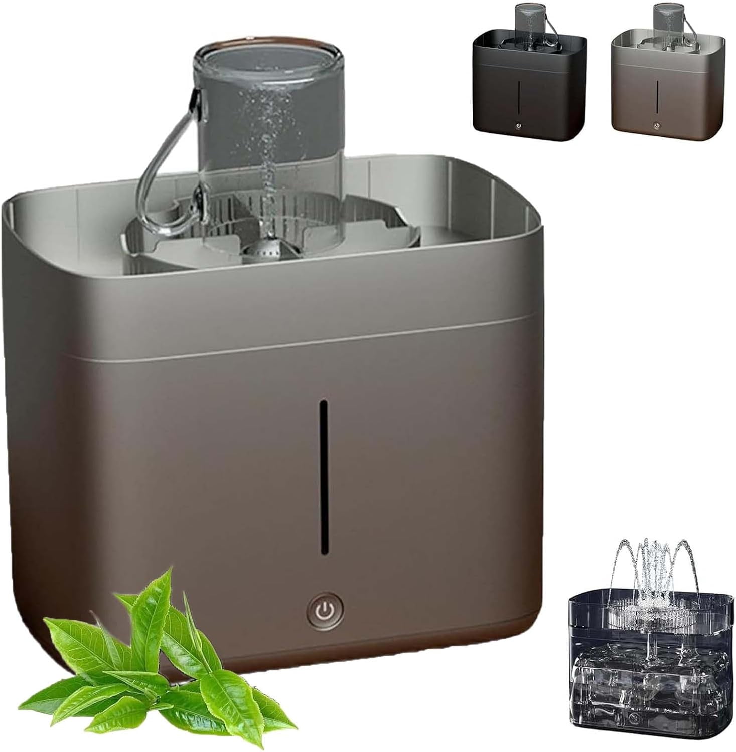 Electric Glass Rinser Tea Cup Washer, Desktop Automatic Cup Washing Machine with 1.6L Water Tank, High Pressure Jets Glass Rinser for 3-10cm Diameter Water Bottle & Coffee Cups (Grey)