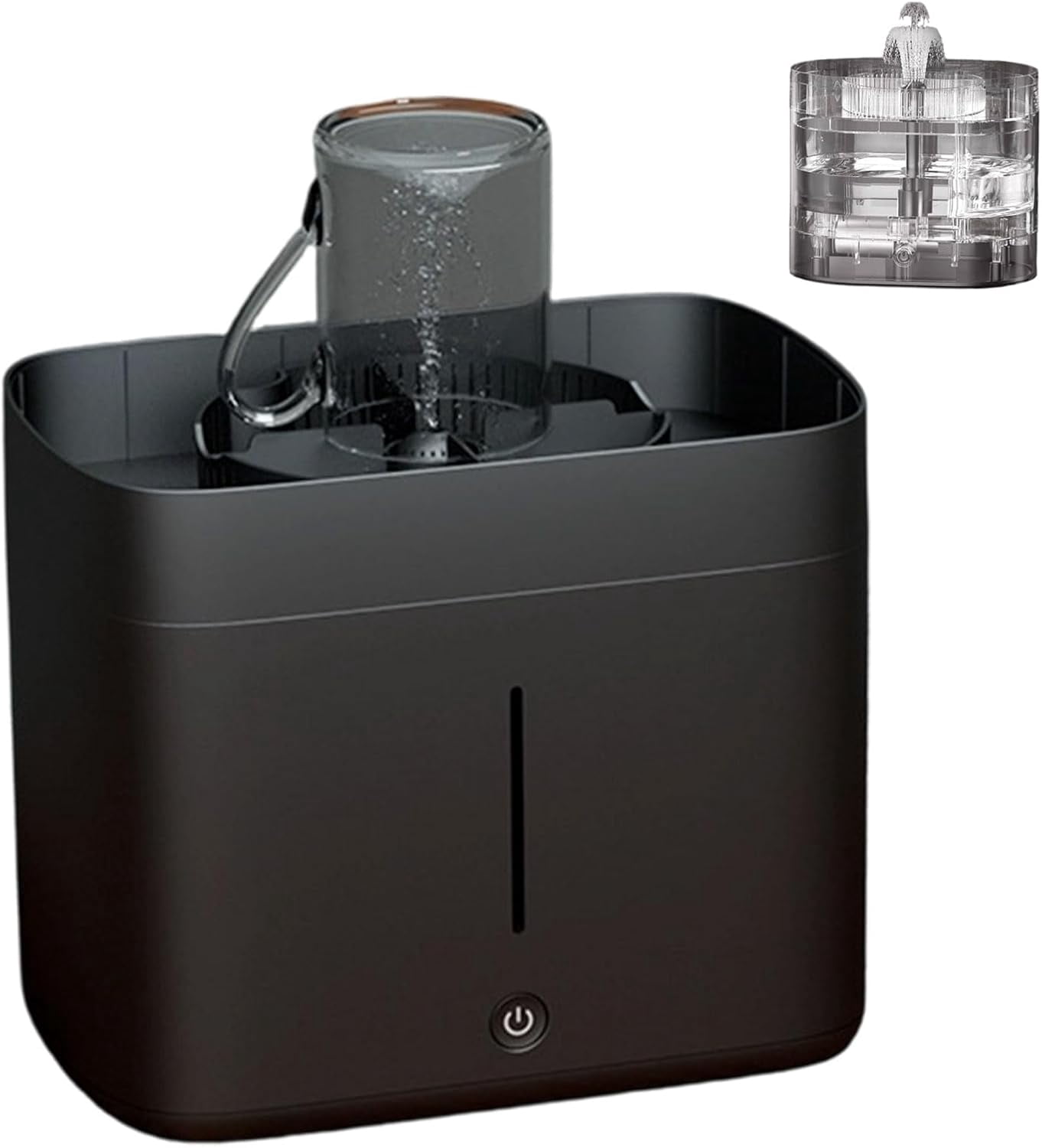 Electric Glass Rinser Tea Cup Washer, High Pressure Jets Glass Rinser, Desktop Automatic Cup Washing Machine with 1.6L Water Tank for Home, Bar & Coffee Shop (Black)