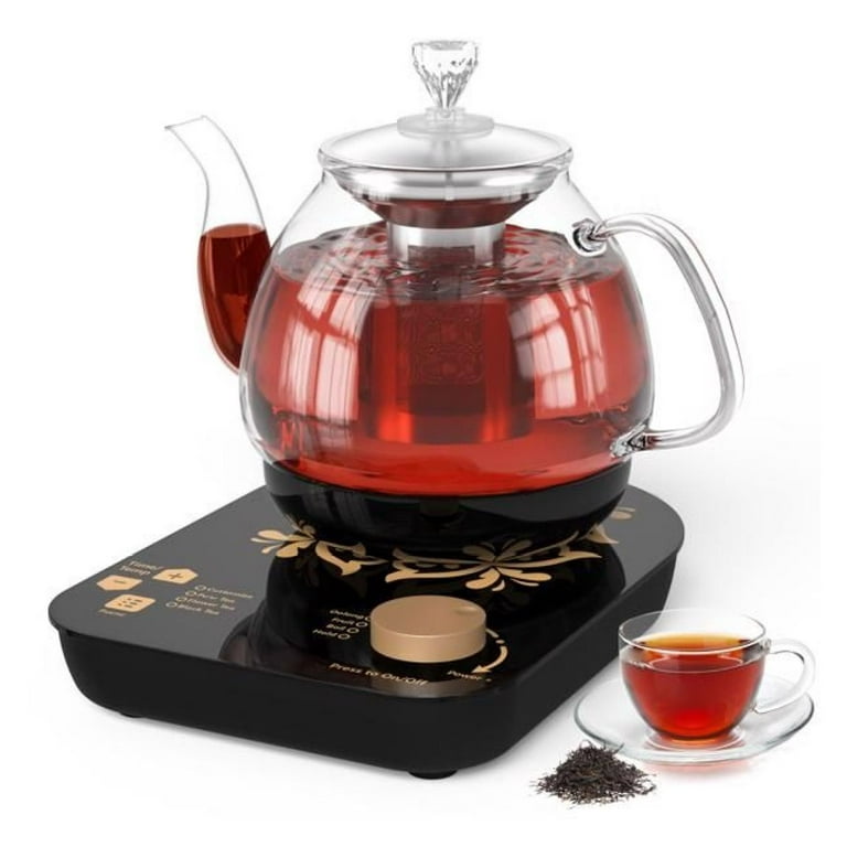 Electric Glass Tea Kettle, Compact Tea Maker with Steaming