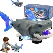 Electric Glowing Swivel Shark   Rechargeable Smart Sensory Explorer Fish, Realistic Wiggle with 360  Obstacle Avoidance, LED Lights & MusicRL Gray 1 PC