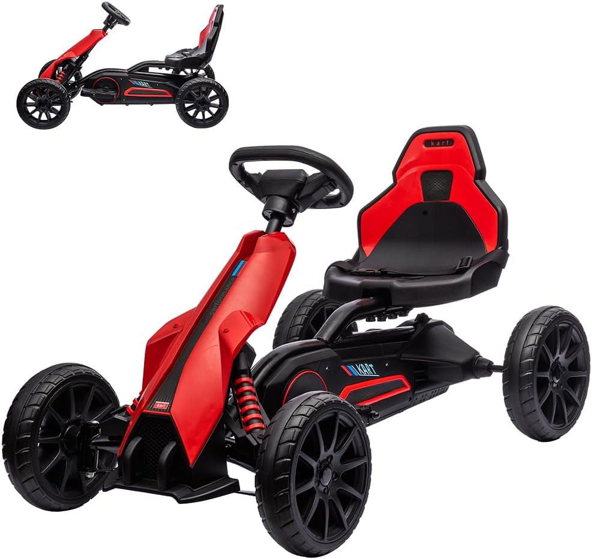 Electric Go Kart for Kids,12V Battery Powered Pedal Go Karts for
