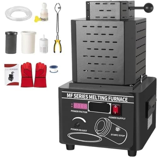 Electric Gold Melting Furnace, 1600 Electric Melting Furnace Machine,Water Circulation Heat Dissipation,Medium Frequency Induction