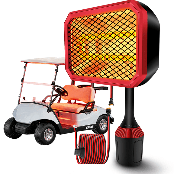 Electric Golf Cart Heater (2nd Gen) with 360 Degree Adjustable Angle, Battery Powered Golf Cart Heater, 400W Silent Carbon Fiber Heating for Club Car/Yamaha/EZGO Golf Cart