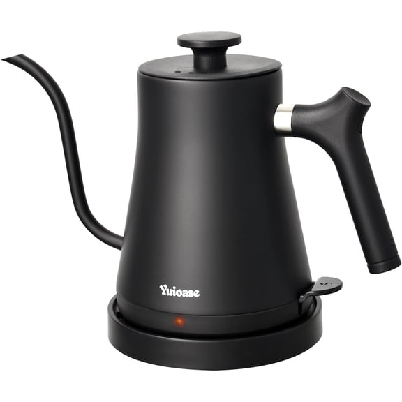 Electric Gooseneck Kettle, 304 Stainless Steel Coffee Kettle, Auto Shutoff Anti-dry Protection, Classic Pour-over Coffee & Tea,Matte Black 1.0L-1200W Fast Boiling Water Boiler by General
