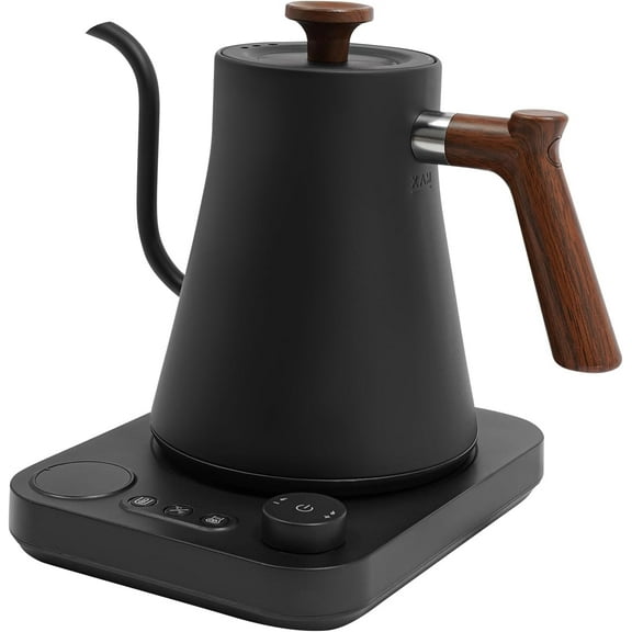 Electric Gooseneck Kettle Temperature Control Stainless Steel Water Kettle For Pour-Over Coffee & Tea Brewing, Quick Heating, Insulation Timer, 1200w 0.9l Black