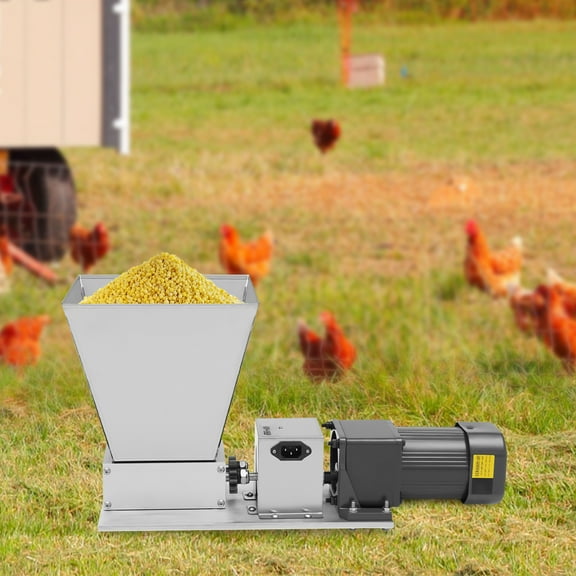 Electric Grain Grinder, 60W Stainless Steel Milling Machine with Adjustable Rollers, Low Noise & High Grinding Rate, 4.23QT Hopper, for Wheat, Rice, Corn & More