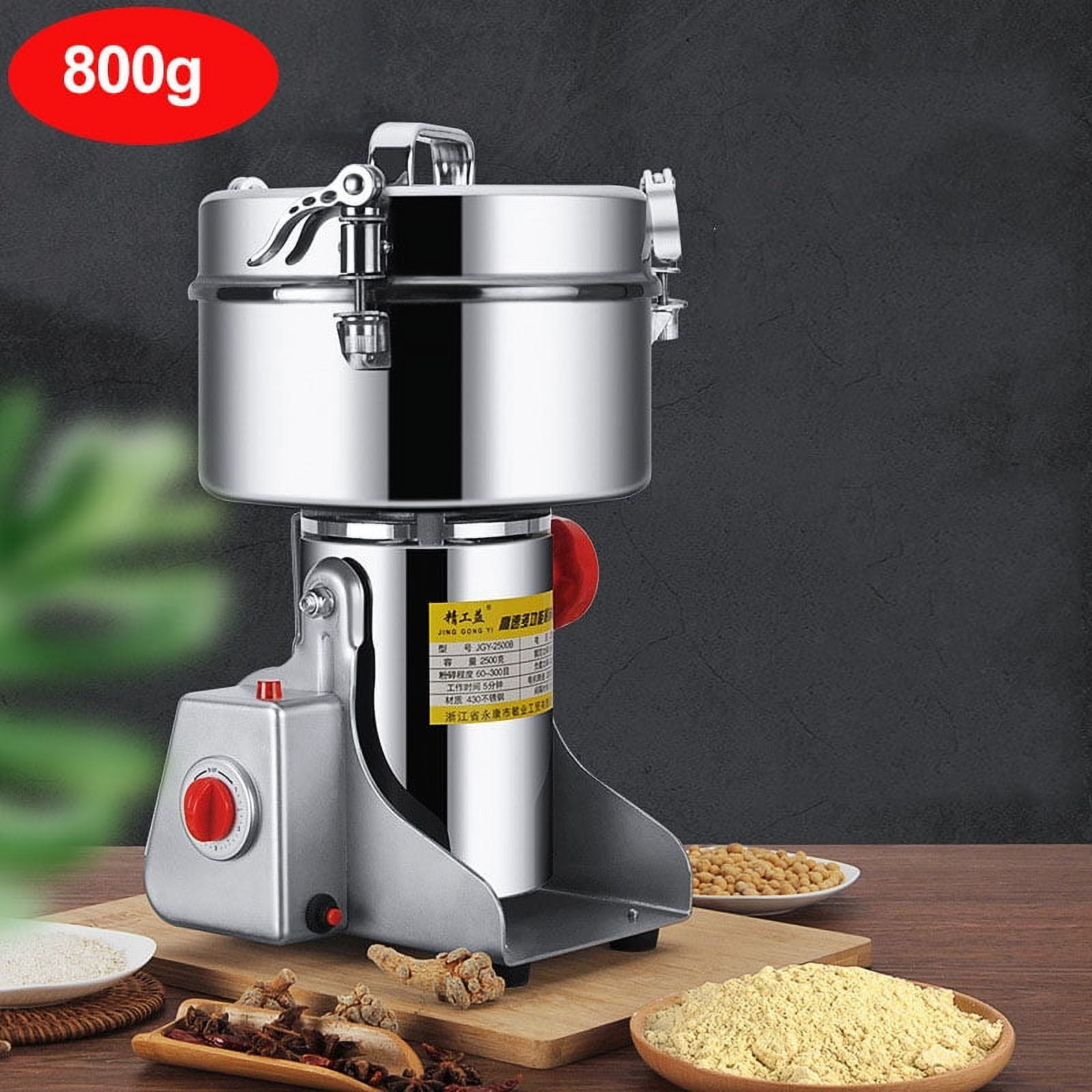 800g Electric Grain Grinder Machine, Commercial Stainless Steel Powder