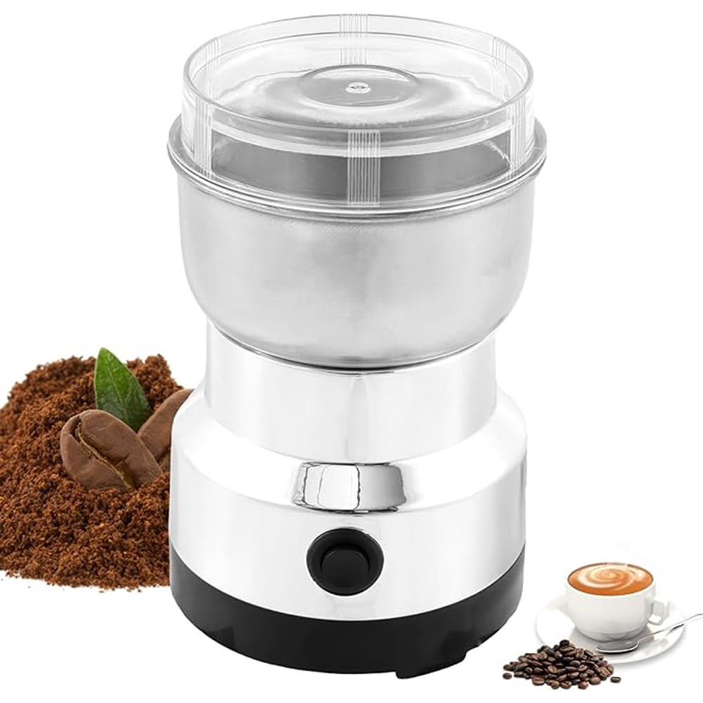 Electric Grain Grinder, Multifunctional Coffee Bean Grinder Stainless Steel Powder Grinder Machine Automatic Grain Mill Grinder Kitchen Milling Grinding Tool for Herbs/Grains/Nuts