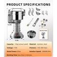 thumbnail image 1 of Electric Grain Mill 150g, Flour Grinder Mill Stainless Steel for Home, Counter Grain Grinder for Wheat, Rice, Wheat Berry, Corn, Herbs, Spices, 1 of 6