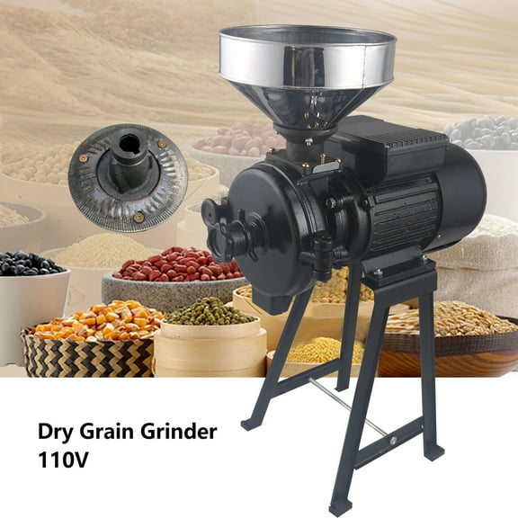 Electric Grain Mill Dry Grinder Corn Grinder, 110V 3000W Commercial Corn Mill Grinder Machine Feed Mill Wheat Grinder, Flour Mill Cereals Grinder with Funnel