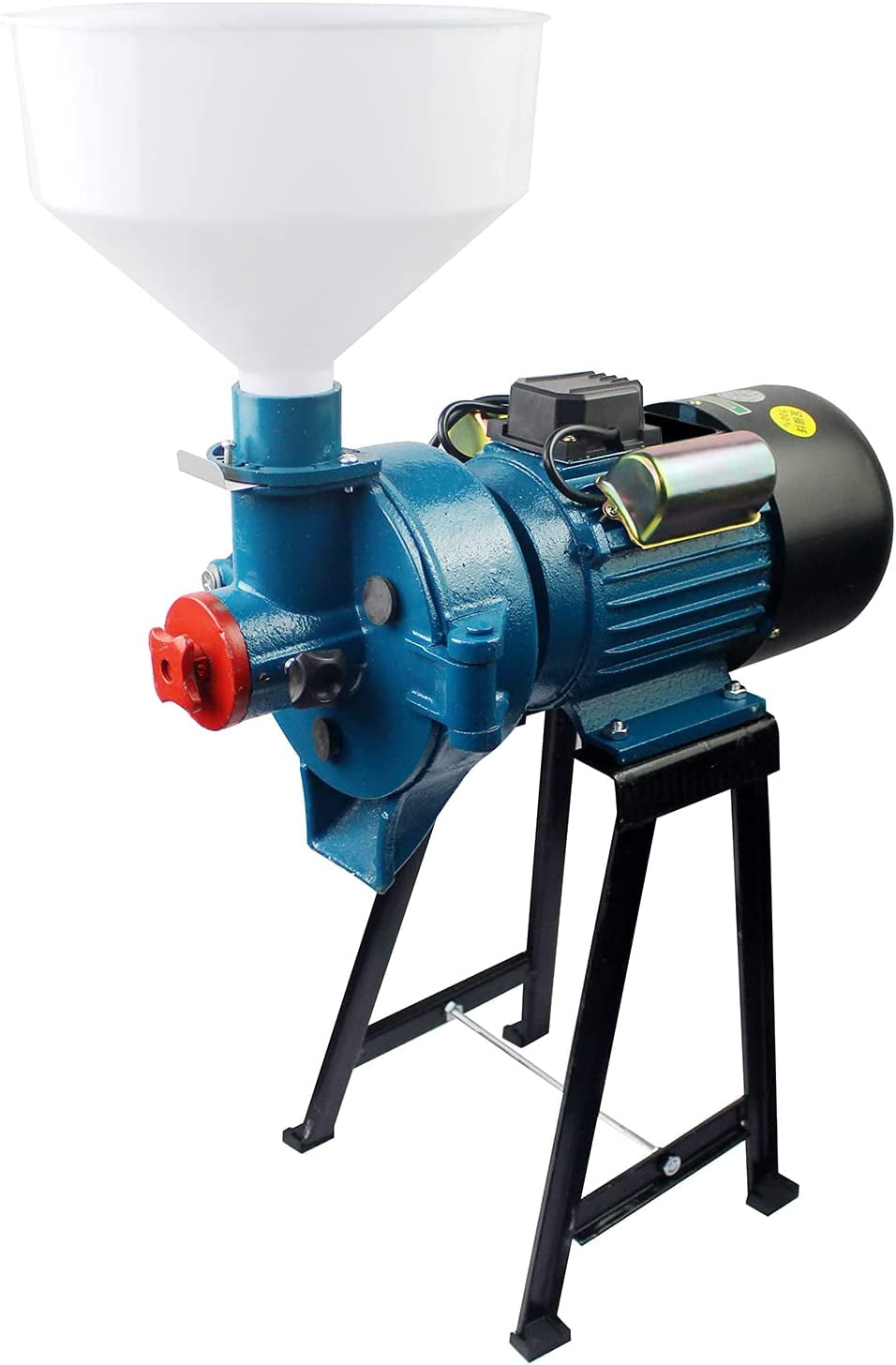 Electric Grain Mill Grinder, 2200W 110V 1400R/Min Commercial Wet and Dry Grain Grinder Heavy Duty Milling Refiner Mill pulper Grinding Machine with Funnel for Corn, Wheat, Feed, Flour, Cereal