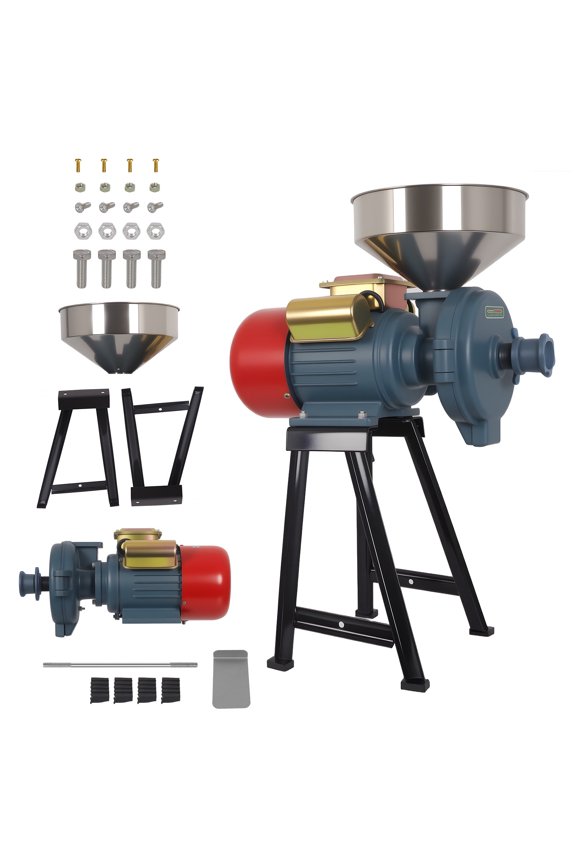 Electric Grain Mill Grinder Corn Grinder, 3000W 110V Dry Feed Flour Grain Grinders Machine with Funnel, Milling Machine Cereals Grinders for Rice, Wheat