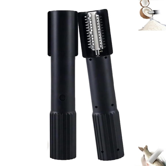 Electric Grater Machine, Portable Handheld Wireless Scraper & Shredder – Non-Slip Anti-Splash Rotating Kitchen Grater for Coconut, Cheese, Chocolate & Fish Scales