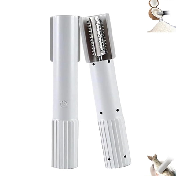 Electric Grater Machine, Portable Handheld Wireless Scraper & Shredder – Non-Slip Anti-Splash Rotating Kitchen Grater for Coconut, Cheese, Chocolate & Fish Scales
