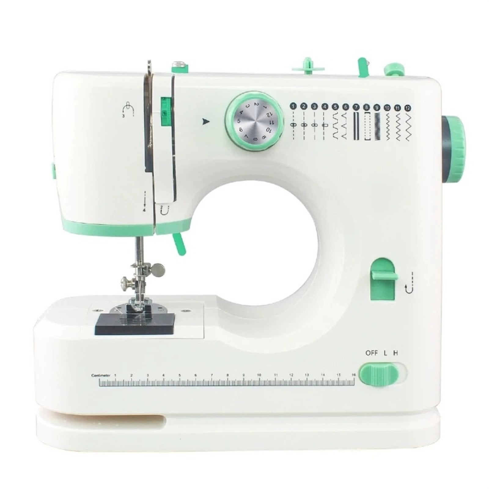 Electric Green Household Sewing Machine, Portable Sewing Machine For Beginner, Double Needle And Thread,16 Kinds Of Stitches