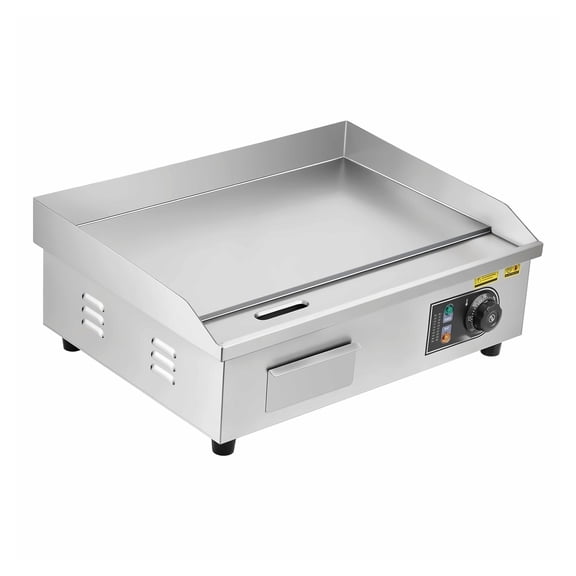 Electric Griddle 21x11.81 inch, 3200W Stainless Steel Flat Top Grill, Adjustable Temperature 122-570F, Includes Spatulas & Brushes for Pancake, Steak