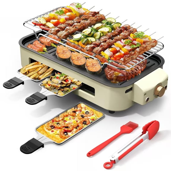 Electric Griddle Beige Small Indoor Cooking