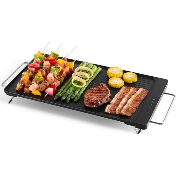 Electric Griddle with Removable Cooking Plate, Large Griddle Pan Electric with Nonstick Coating, & Even Heating, Dishwasher Safe, Grill for Bacon, Steak, Pancake, 19" x 11"