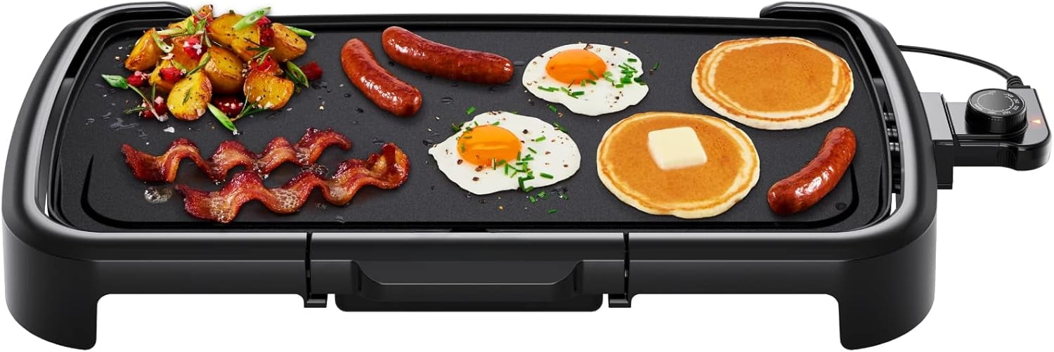 Electric Griddle with Removable Temperature Control, Immersible