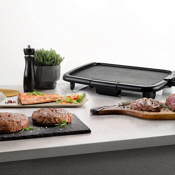 Electric Griddle with Non-Stick Surface for Breakfast, Pancakes, Eggs, Burgers - Black