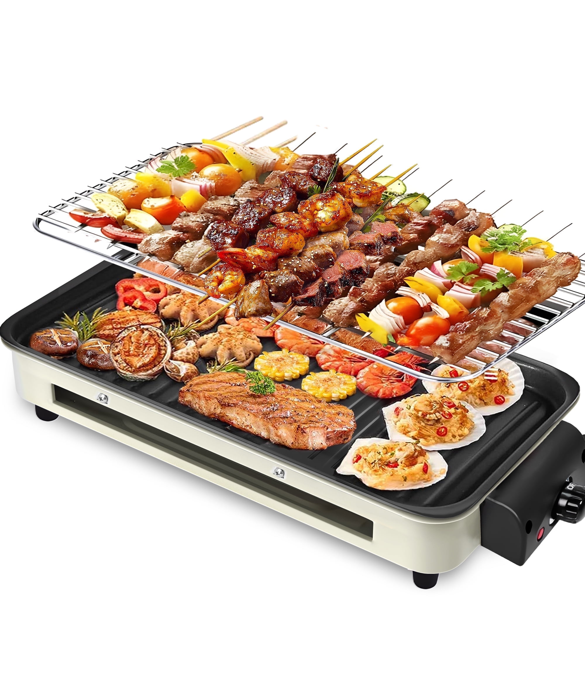 Walmart Black Friday Deals 2025 Casualife Electric Griddle, 2 in 1 Indoor Smokeless Grill with Removable Non Stick Plate, 1500W, 5 Temp Settings