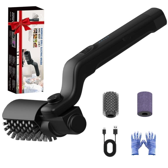 Electric Grill Brush Automatic Cleaning Tool for BBQ Grates Non Scratch Bristles Heat Resistant Handle and Adjustable Head for Charcoal and Gas Grills