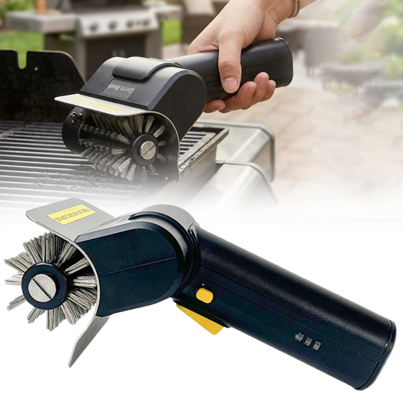 Electric Grill Brush,Heavy-Duty Cordless BBQ Brush with Stainless Steel Bristles,2000mAh Rechargeable Battery,1100RPM Motorized Grill Cleaner for Grates,Griddles and Smoker