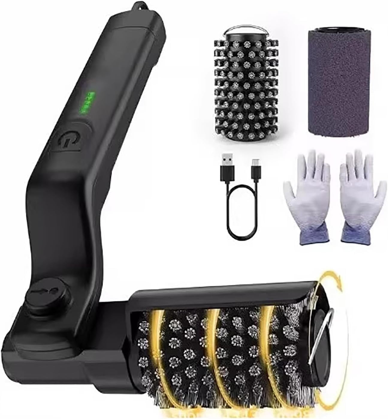 Electric Grill Cleaner for Outdoor Grill, Power Grill Brush Motorized Grill Brush with 7-Angle Adjustable Head, 3-Speed Control, Rechargeable, 304 Stainless Steel, Heat-Resistant
