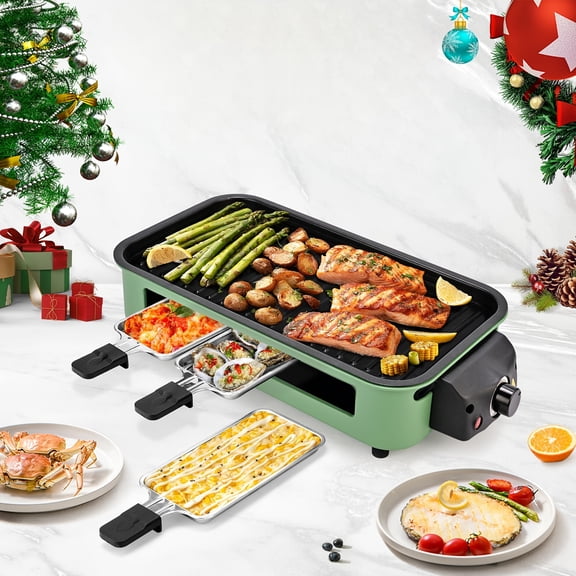 Electric Grill For Kitchen, Indoor, Smokeless, With Removable Non-Stick Plate, BBQ Portable, 1500W, Safe For Dishwasher