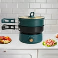 thumbnail image 1 of Electric Grill Hot Pot Fry Soup Cooker Nonstick Foldable Handles Cooker 2 Colors Green, 1 of 9