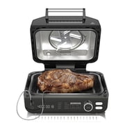 Electric Grill Indoor Outdoor, 8-in-1 Multifunctional BBQ Grill with Air Fryer, Bake, Roast, Steak, Broil & Dehydrate, Non-Stick Coating with Fry Basket, Large Electric Grill for Patio Camping