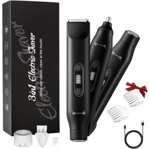 Electric Groin Hair Trimmer,Nose Hair Trimmer, Dual Heads Waterproof Ball Pubic Shaver for Male and Female,Replaceable Ceramic Blade Heads, Wet/Dry Body Razor,Husband Gift