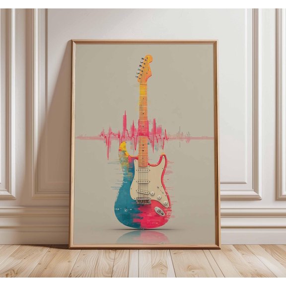 Electric Guitar Art Print Modern Abstract Music Poster