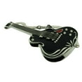 thumbnail image 1 of Electric Guitar Belt Buckle Music Country Black Die Cut Finished Rhinestones Musician Guitarist Costume Fashion, 1 of 2