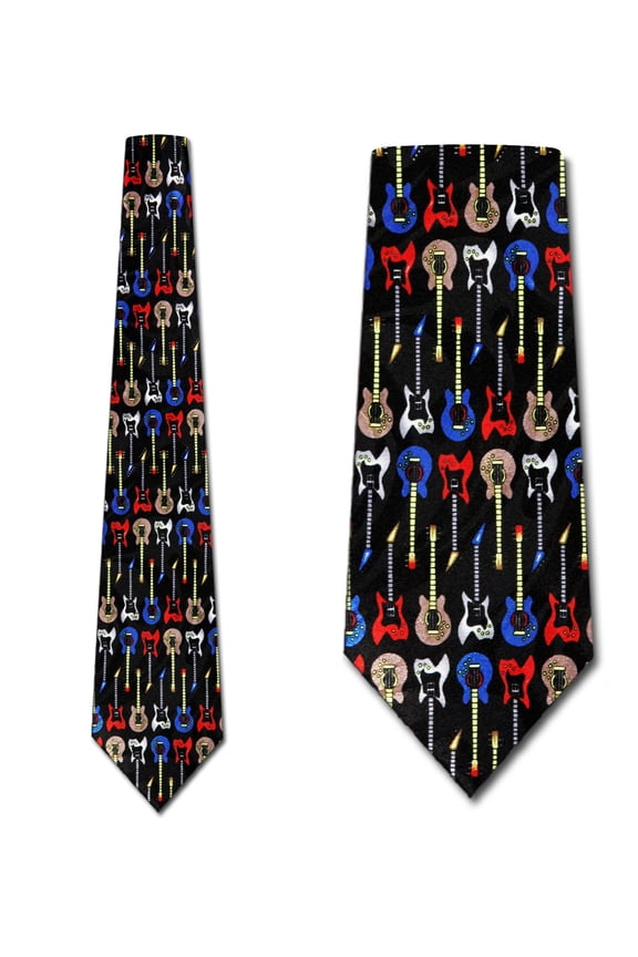 Electric Guitar (Black) Necktie Mens Tie by Tieguy