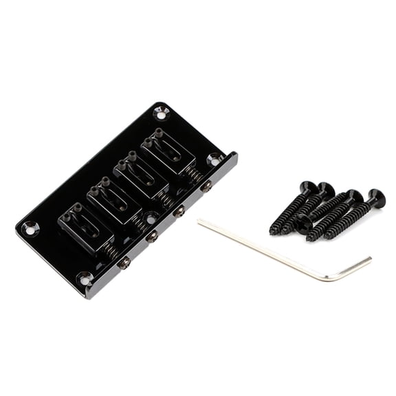 Electric Guitar Bridge Hardtail Bridge with Screws & Wrench 4-String Fixed Bridge Electric Guitar Accessories Enduring