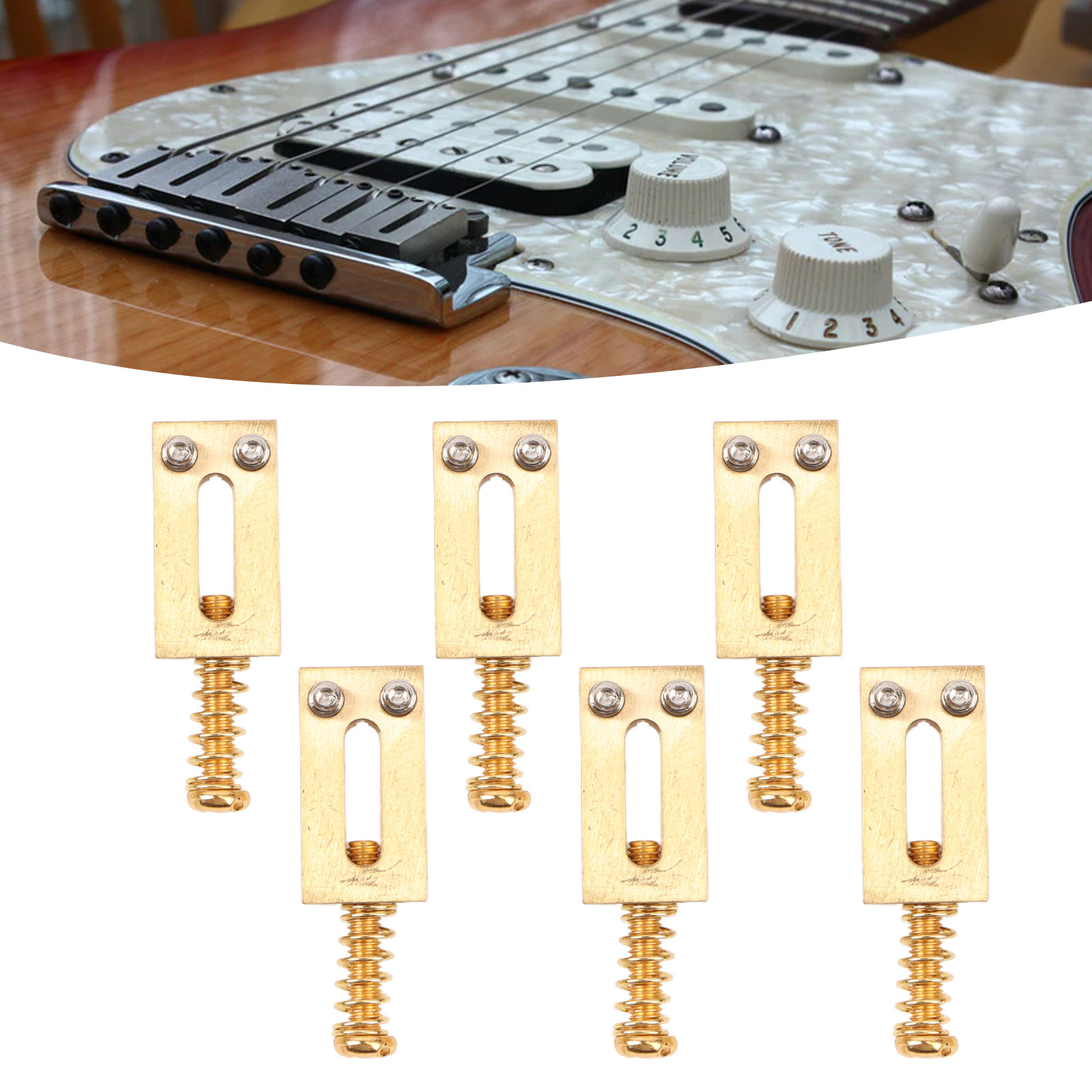 Electric Guitar Bridge Saddle, 10.5mm Pitch, Brass Material, Easy To