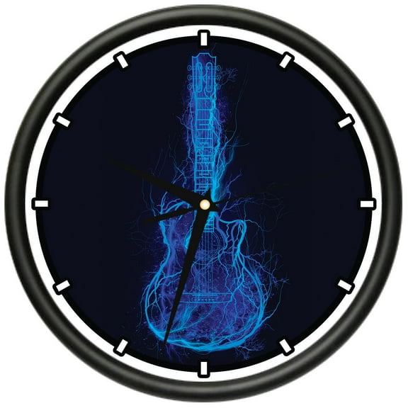 Electric Guitar Design Wall Clock | Precision Quartz Movement | Décor For School Class Office Bedroom Decoration