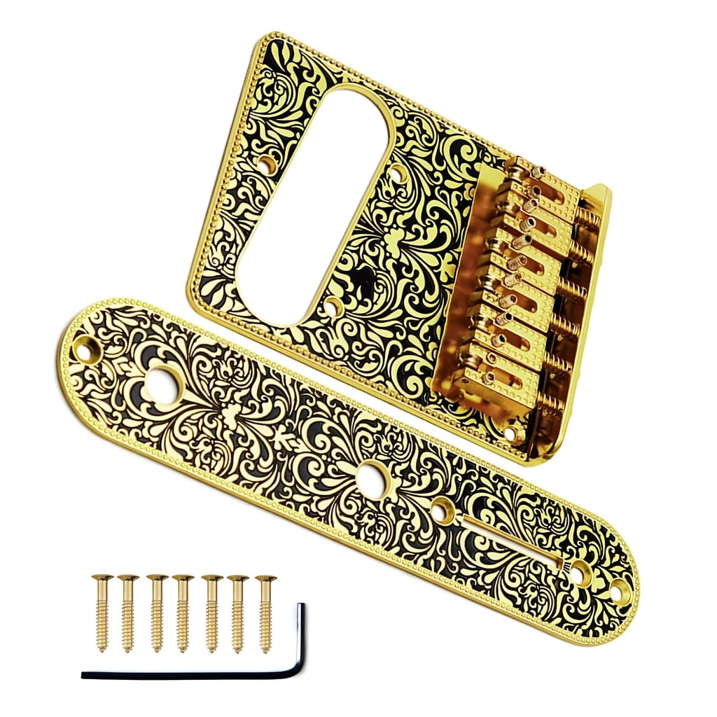 Electric Guitar Engraved Bridge Control Plate Set Instrument Parts Enduring