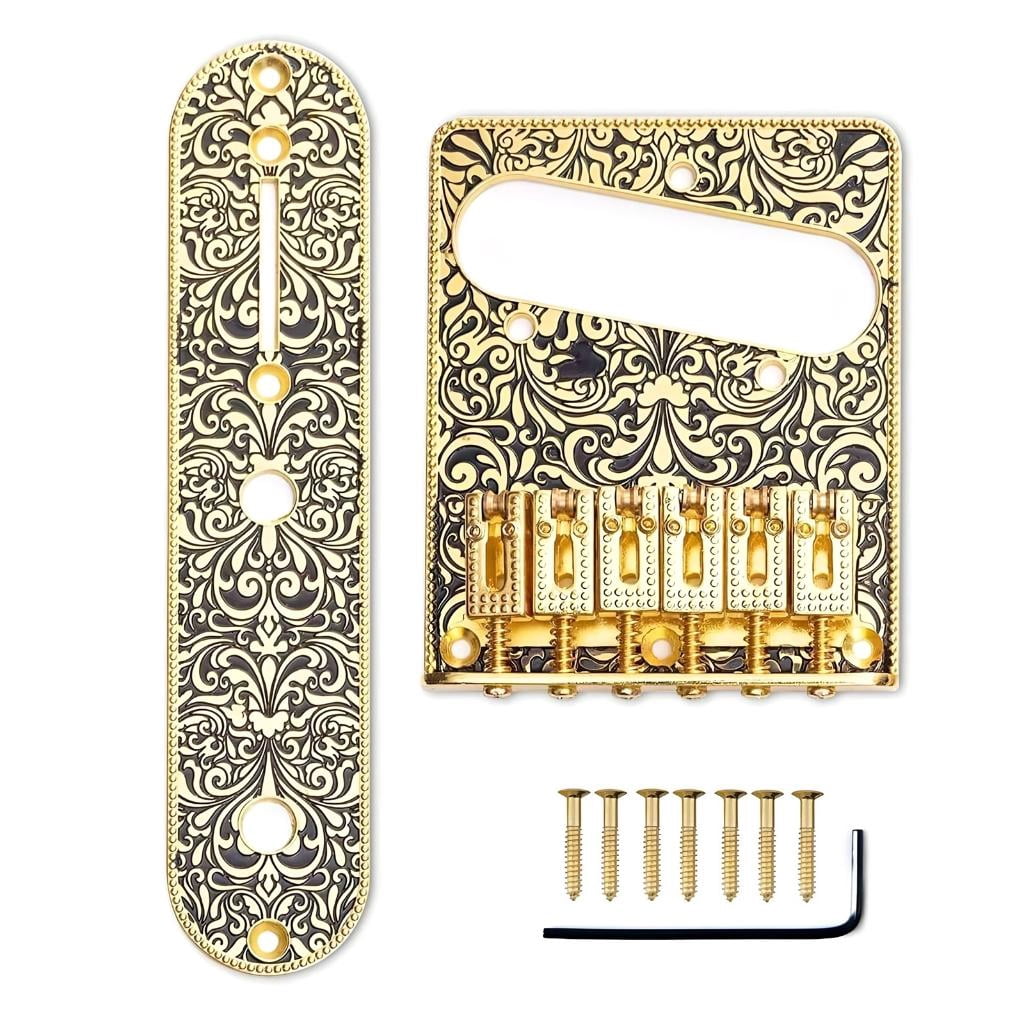 Electric Guitar Engraved Bridge Control Plate Set Instrument Parts Enduring