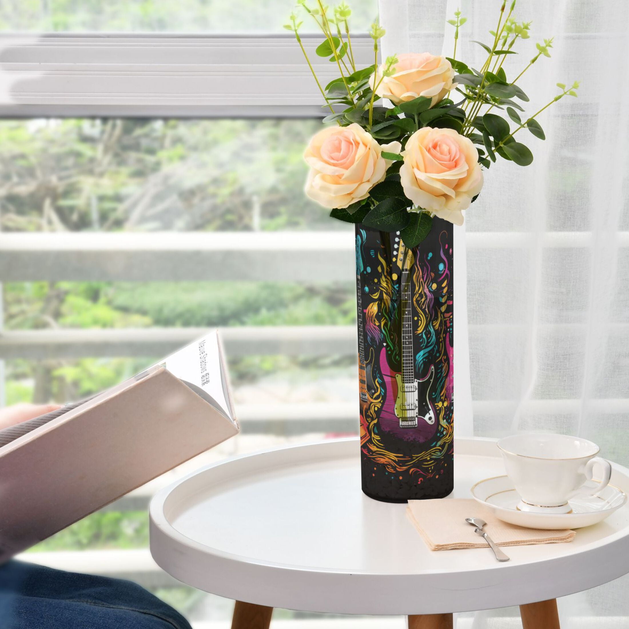 Electric Guitar Flower Vase 11.8x3.9 inch Vases Clear Non