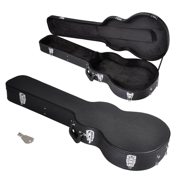 Electric Guitar Hard Case for LP Les Paul Type Wooden Hard Shell Lockable Black