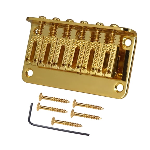 Electric Guitar Hardtail Fixed Bridge with Screws Top Loading Saddles Tailpiece Guitar Accessories
