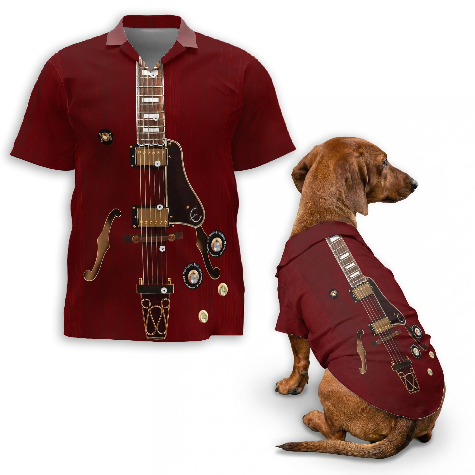 Electric Guitar Hawaiian Shirt Rock Music Aloha Shirt Vintage Guitar ...